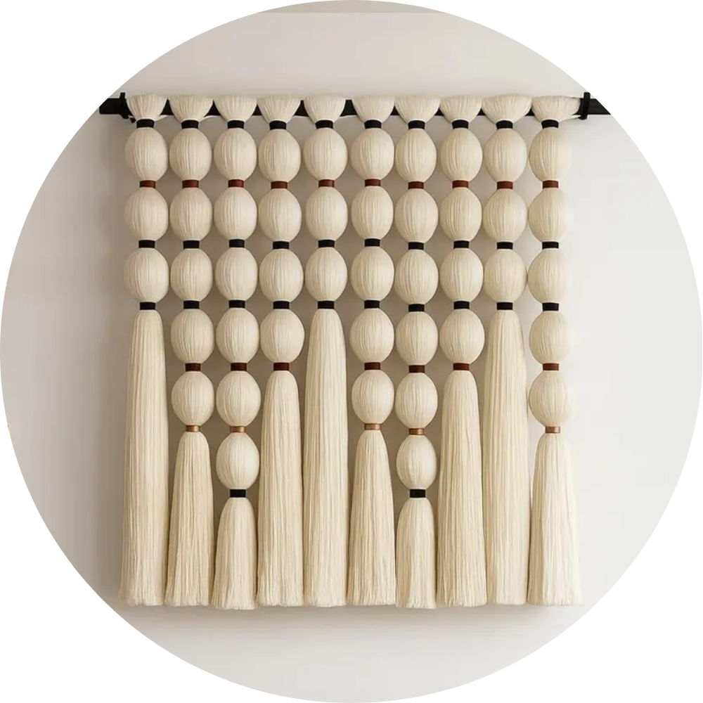 Macramê Abstrato Colorido - Decoração Artística