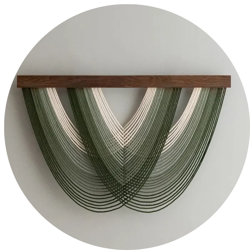 Arte de Parede Macramê com Contas de Algodão e Franjas longas, Decoração Boho Texturizada"